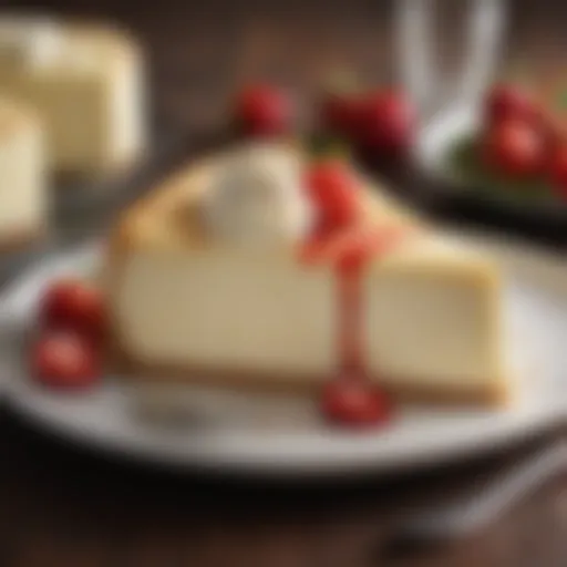 Close-up of TGI Fridays Vanilla Bean Cheesecake with a fork