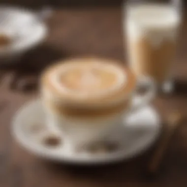 Artistry in a Cup: Latte with French Vanilla Cream A beautifully crafted latte art topped with French vanilla cream