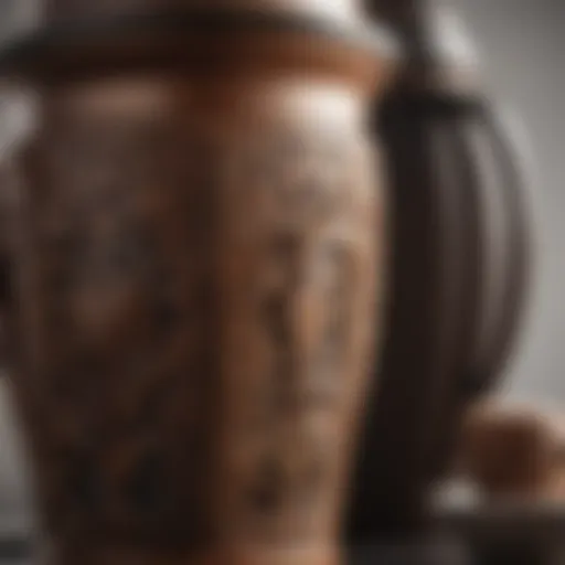 Close-up of a moka pot highlighting its intricate design and components