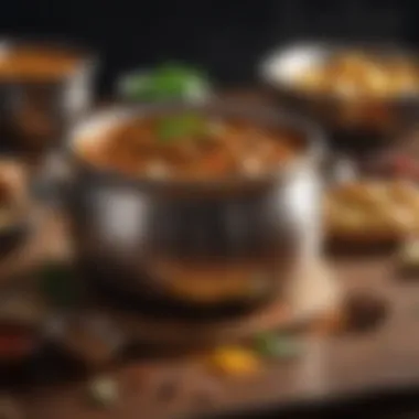 Rich and Aromatic Curry A close-up of a simmering curry pot filled with rich spices.