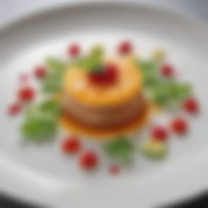 A close-up of an exquisite garnish enhancing a dish