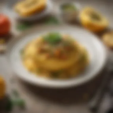 Elegant Presentation of Spaghetti Squash A beautifully plated dish of spaghetti squash with herbs