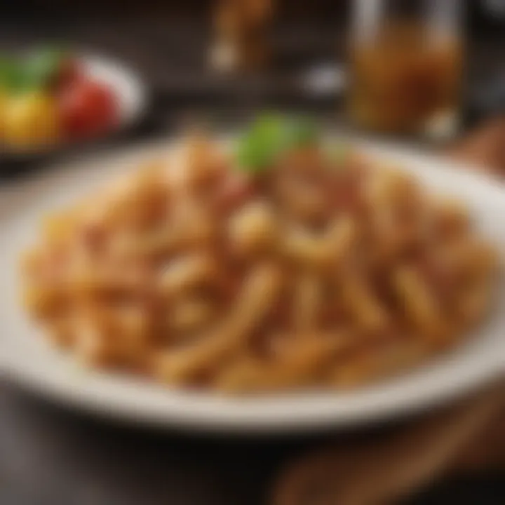 A close-up of a classic pasta dish, rich in flavors and textures