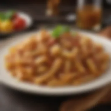 Classic Pasta Delight A close-up of a classic pasta dish, rich in flavors and textures