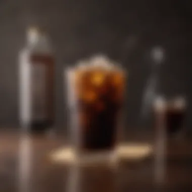 Cold brew coffee served in a stylish glass with ice