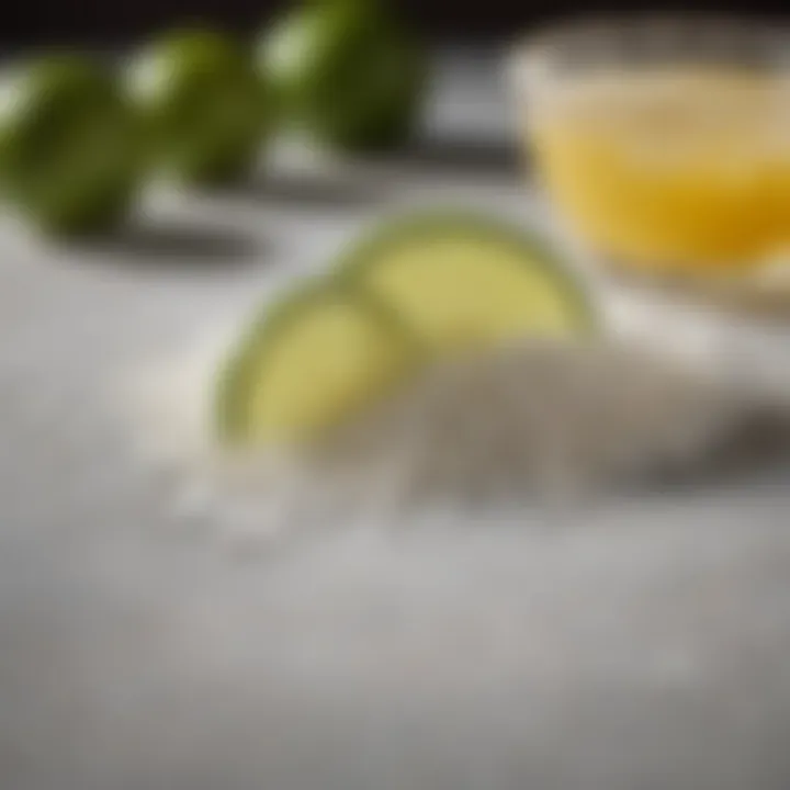 A close-up of natural ingredients used in zero sugar margarita mix, emphasizing freshness and quality