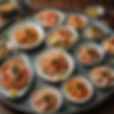 Artistry in Seafood Presentation An assortment of beautifully plated seafood dishes showcasing culinary artistry.