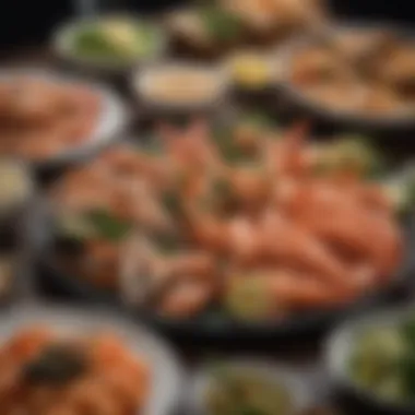 Global Seafood Delicacies A platter of traditional seafood dishes from different cultures around the world.