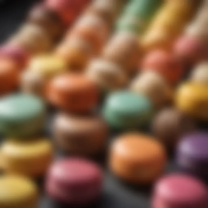 A stunning array of colorful macarons displayed elegantly