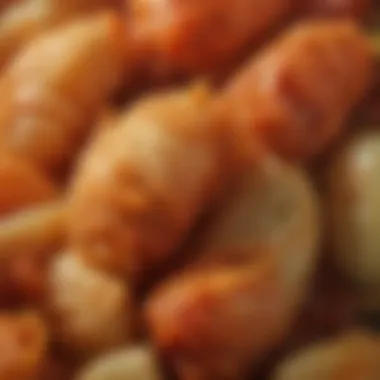 A close-up of kimchi showcasing its texture and color