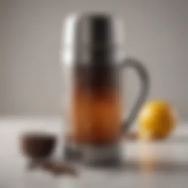 Elegant Glass Thermos for Enhanced Flavor An elegant glass thermos emphasizing temperature retention
