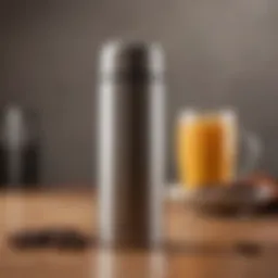 A sleek stainless steel thermos showcasing modern design