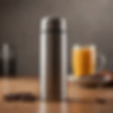 A sleek stainless steel thermos showcasing modern design