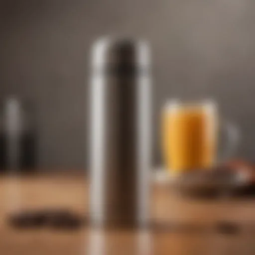 A sleek stainless steel thermos showcasing modern design