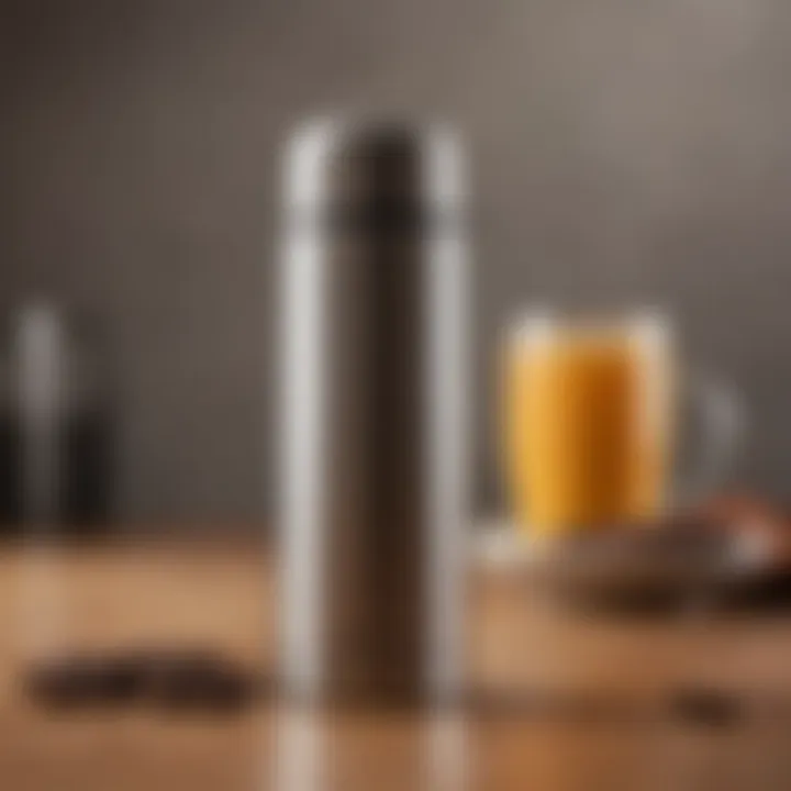 A sleek stainless steel thermos showcasing modern design
