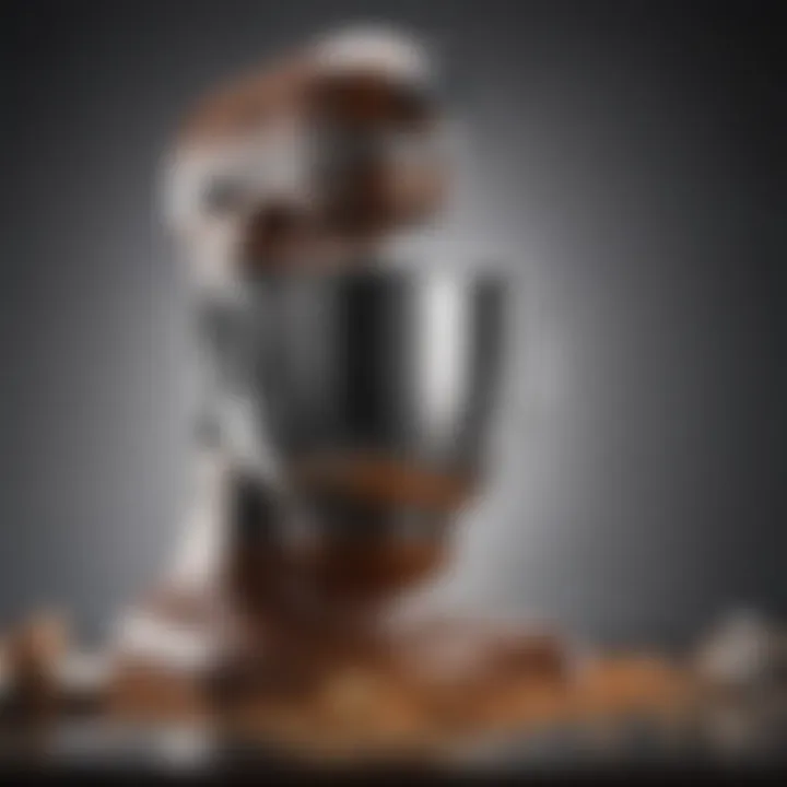A close-up view of a mixer in action, illustrating its performance