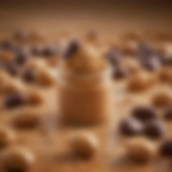 An artistic display of ingredients used in creating peanut butter and Cadbury treats