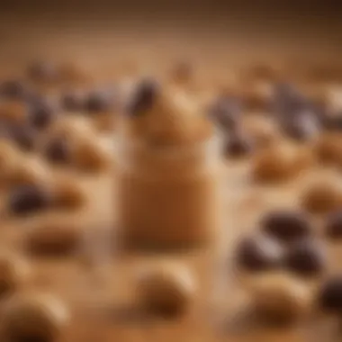 Artistic Ingredients for Flavor Fusion An artistic display of ingredients used in creating peanut butter and Cadbury treats