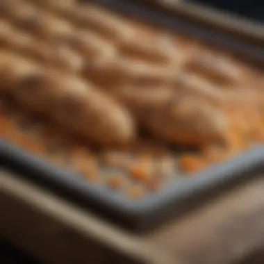Textural Details of a Stone Bake Tray Close-up of stone bake tray highlighting its texture and material