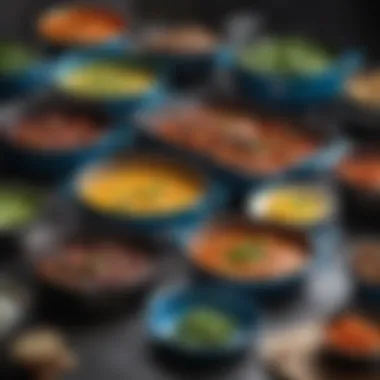 Diverse Selection of Enamel Braising Pans A collection of various enamel braising pans in different sizes