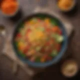 Colorful salad bowl with fresh vegetables and quinoa