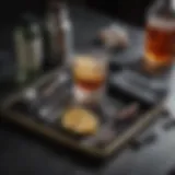 An elegant travel cocktail kit displayed with essential tools