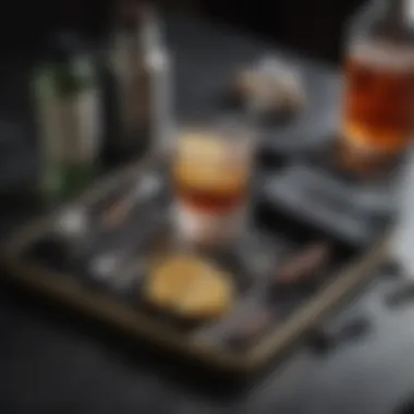Essentials of a Travel Cocktail Kit An elegant travel cocktail kit displayed with essential tools