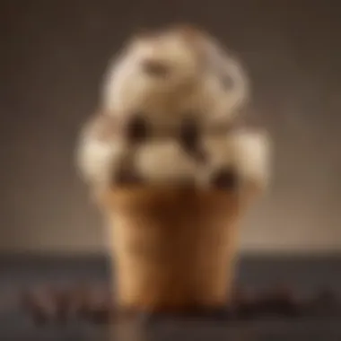 Close-up of cookie dough ice cream with chocolate chunks