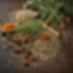A vibrant assortment of herbs and spices used in dry ranch seasoning mix