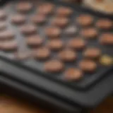 Close-up view of the griddle plate showcasing its non-stick surface