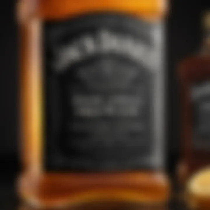 A close-up of Jack Daniel's Honey bottle showcasing its elegant label and design