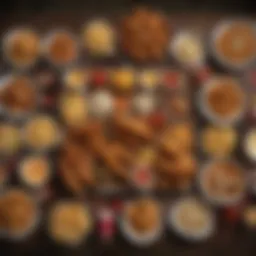 A visually appealing spread of KFC large order meals