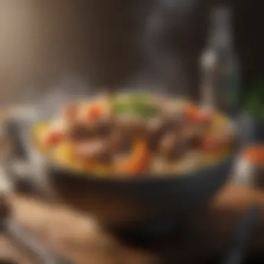 Deliciously Reheated Culinary Creations A steaming bowl of reheated meal garnished beautifully