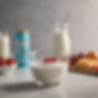 A balanced meal featuring low-fat yogurt as a protein source