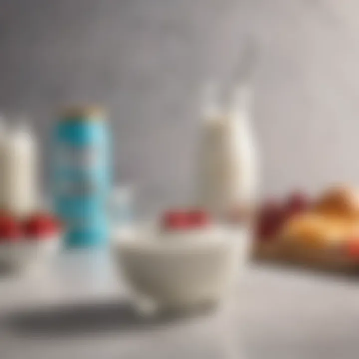 A balanced meal featuring low-fat yogurt as a protein source