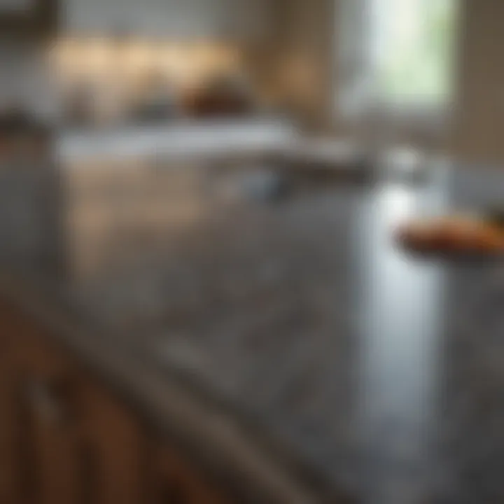 Elegant granite countertop gleaming after cleaning