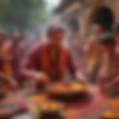 Historical Origins of Holi Artistic representation of Holi's historical origins