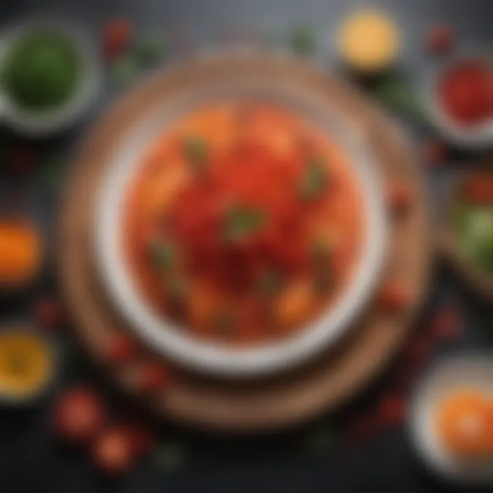 A beautifully arranged plate featuring culinary dishes infused with lycopene-rich ingredients, showcasing its culinary versatility.