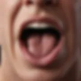 Close-up of a tongue exhibiting a tingling sensation