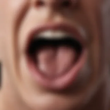 Close-up of a tongue exhibiting a tingling sensation