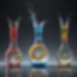 Colorful representation of different pH levels in water