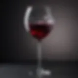 Elegantly crafted red wine glass highlighting its unique design