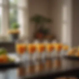 Elegant display of 8 ounce juice glasses on a dining table
