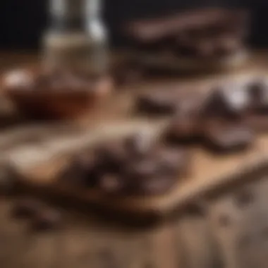 Indulging in Dark Chocolate for Magnesium Benefits Dark chocolate pieces on a wooden table