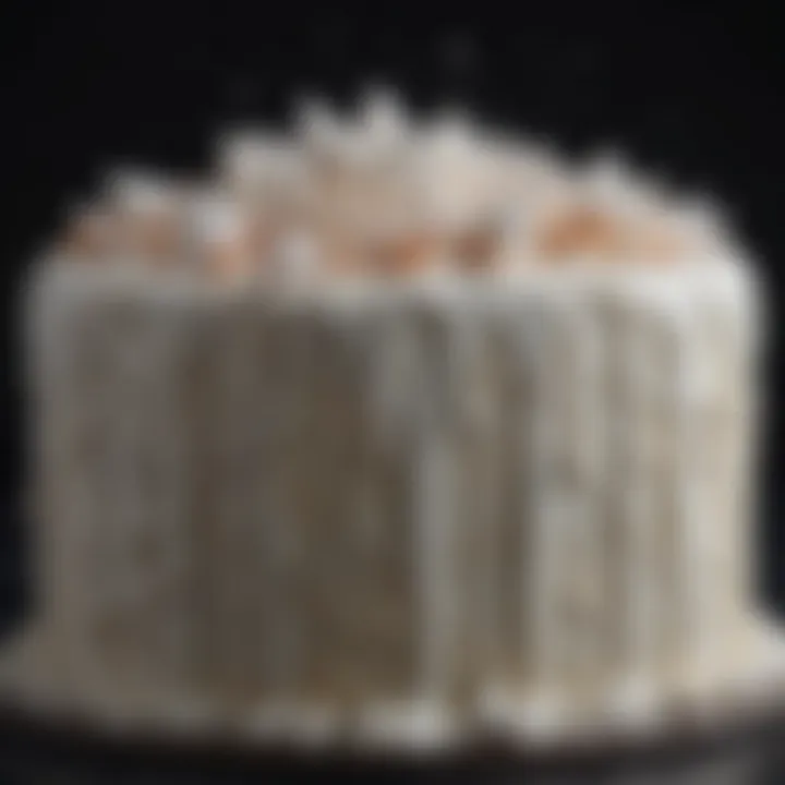 A close-up of intricate icing skills on a wish cake.